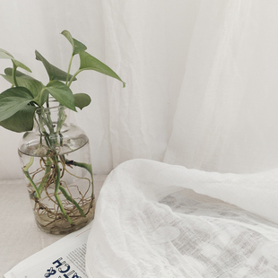 厨房短帘半帘门帘遮阳纱帘窗帘遮挡帘G窗户魔术贴免打孔纱飘窗遮