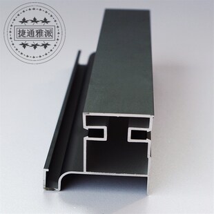 加厚厨柜衣柜柜体免拉手铝合金高柜竖装隐形拉手氧化处理哑黑把手