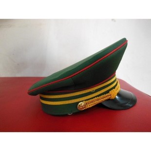 zhi成人军绿色大盖帽军训男女军乐队演出帽87式士官军官大檐