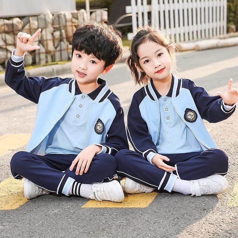 中小学生校服套装春o秋装三件套幼儿园园服蓝色棒球服精品男童班