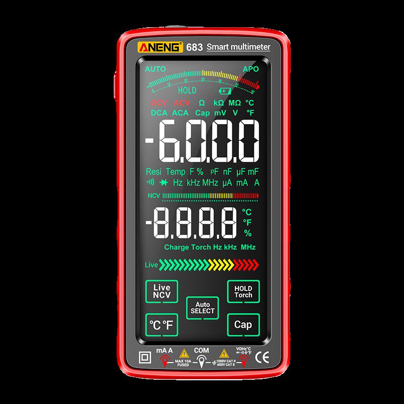智能触控万用表USB充电款多功能数显测电压电容数字高精度万能表