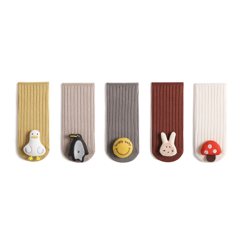 新生婴儿袜子春秋纯棉男女宝宝地板袜0-3月6防滑松口夏薄款中长筒