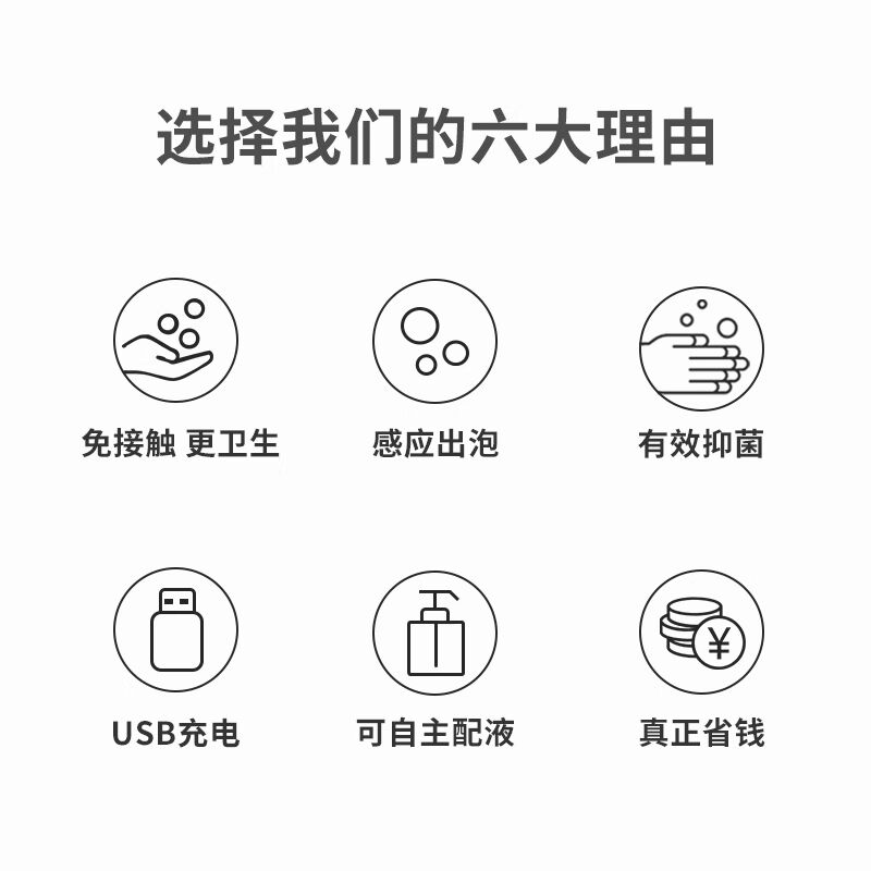 火萌智选自动洗手机智能感应出泡USB充电自动感应洗手液机泡沫洗