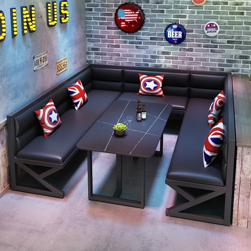 工业风酒吧餐吧西餐厅卡座沙发清吧酒馆火锅烧烤咖啡奶茶店餐桌椅