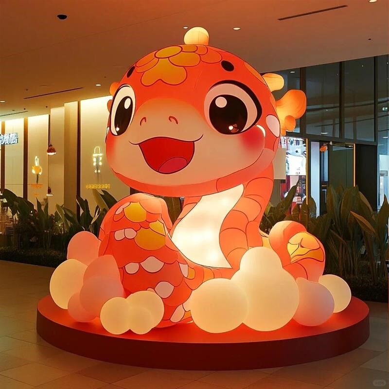 2025蛇年气模定制商场景区新年节日活动充气卡通吉祥户外美陈道具