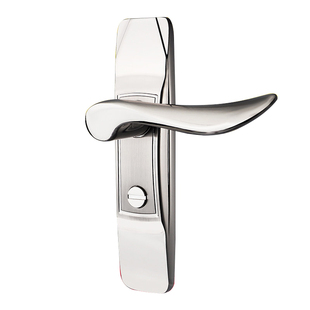 新款 知单卧用家室房门k锁邦舌厕所浴室卫生间L门锁实心把手130孔