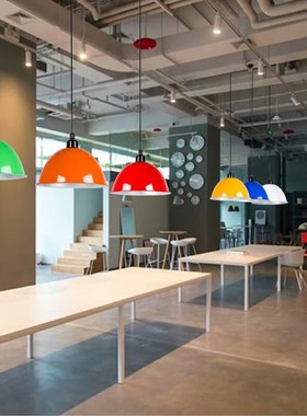 工矿灯罩led车间工业风灯罩食堂大厅商场办公室黑色外壳吊灯12寸