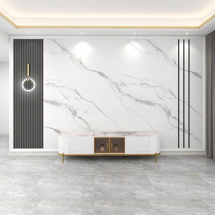 电视背景墙壁布客厅壁画现代简约壁纸2025新款墙纸高级感格栅墙布