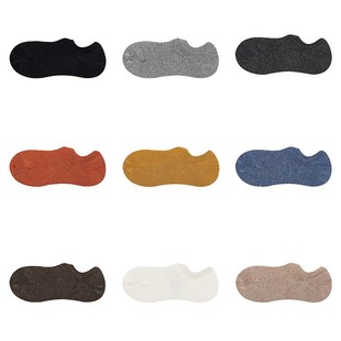 女隐形船袜简约黑白纯色夏季 透气浅口后跟硅胶防滑不掉跟棉袜 薄款