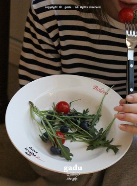 gadu 独立设计波丽露餐盘平盘汤盘椭圆盘耐高温早餐盘深盘