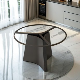 桌腿支架奢石圆形餐桌支架圆桌腿大理石桌脚支撑家用岩板圆台桌脚