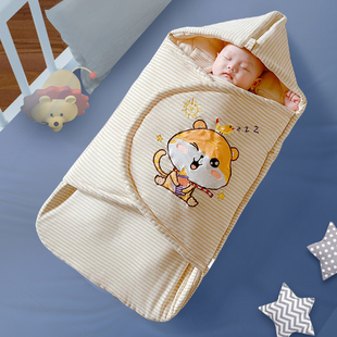 宝宝睡袋秋冬加厚款新生儿包被防踢被纯棉bb被子四季抱毯婴儿用品
