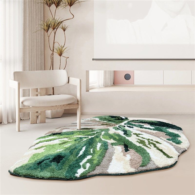 白锦龟背竹地毯客厅卧室床边毯绿植叶子ins风小清新装饰毛绒脚垫,居家布艺,地毯,淘宝优惠券,粉丝福利购,淘宝优惠卷