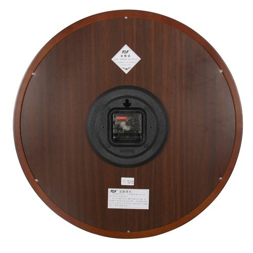 TQJ新中式45cm静音木头客厅壁挂钟时尚挂表卧室时钟创意石英钟表