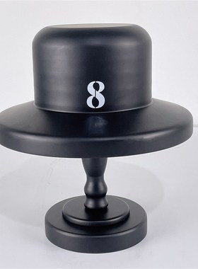 简约创意轻奢实木金属黑色帽子样板间衣帽间卧室设计师软装饰摆件