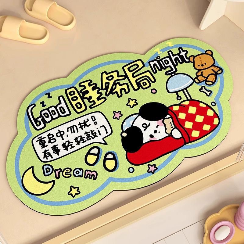 卡通可爱浴室硅藻泥地垫搞笑趣味卫生间厕所门口防滑脚垫吸水门垫