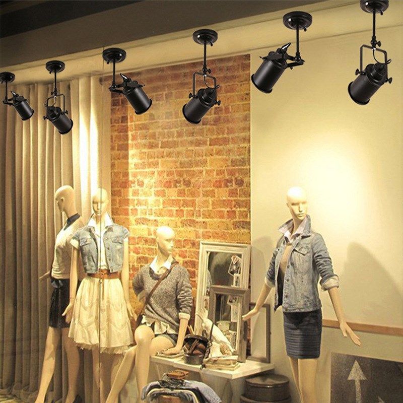 工业风客餐厅咖啡厅背景墙吸顶灯吧台复古服装店明装酒吧投光射灯,家装灯饰光源,客厅吊灯,淘宝优惠券,粉丝福利购,淘宝优惠卷