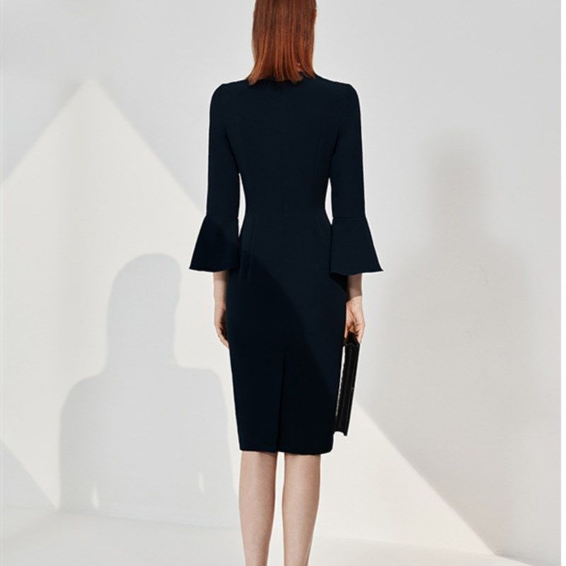 希区高端法式连衣裙女装春气质覆古喇叭袖职业修身裙子修身,女装/女士精品,连衣裙,淘宝优惠券,粉丝福利购,淘宝优惠卷