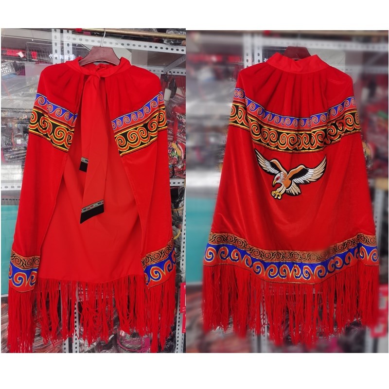 小个子彝族披风男女查尔瓦斗篷火把节斗篷贵州威宁彝族民族服装