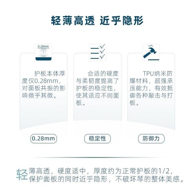 BERLIOZ柏辽兹吉他护板36-41寸无胶吸附透明左手指弹扫弦打板贴