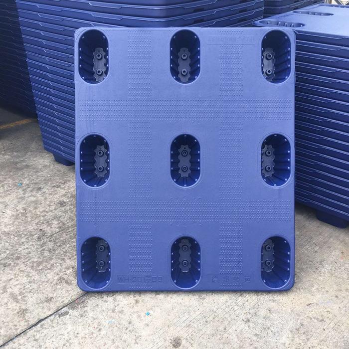 福建塑料托盘防潮防蛀地台板配合叉车使用中空吹塑蓝色胶料栈板