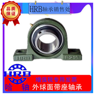 UCF210 哈尔滨轴承带顶丝外圆柱面球带座方形 F90510