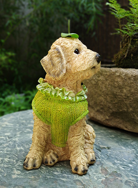 花园装饰庭院布置仿真动物狗摆件泰迪犬阳台家居院子个性创意雕塑