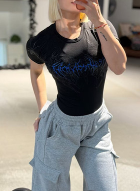 Breathedivinity美式哥特风弹力运动健身衣