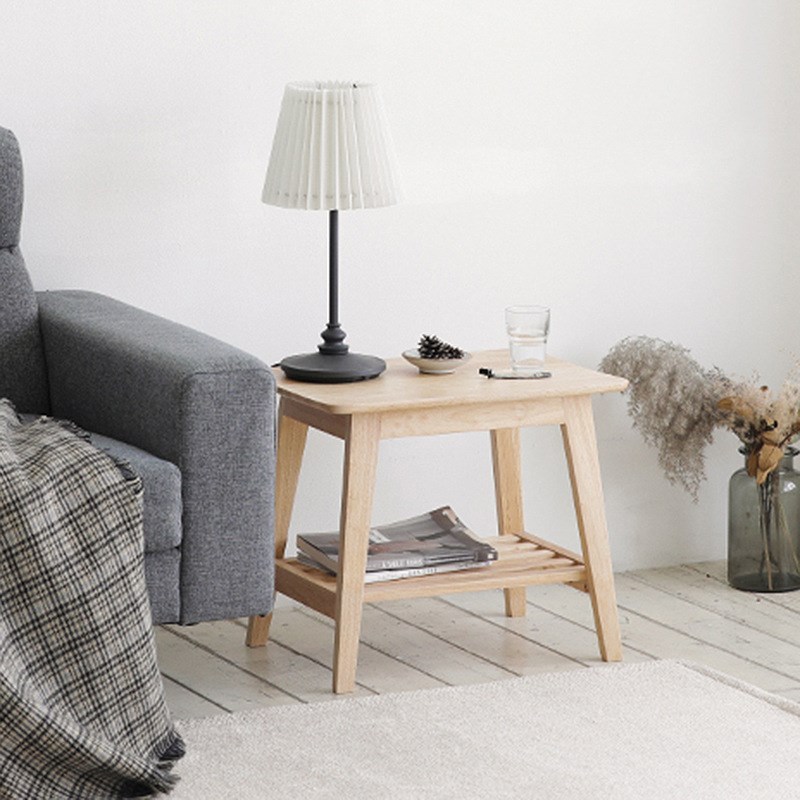 北欧风茶几小户型实木沙发边几角几简约客厅小桌子简约床边置物架