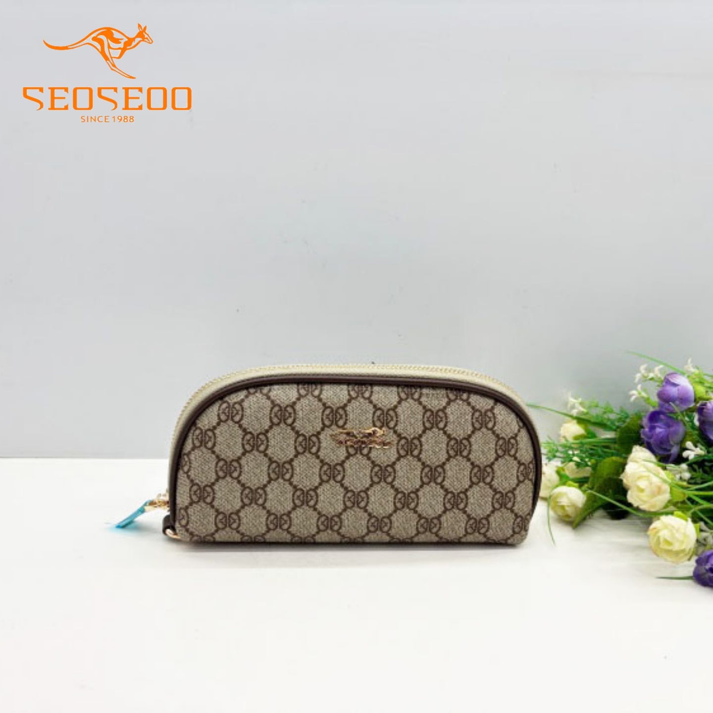 SEOSEOO九州袋鼠正品女包2025新款轻奢时尚印花手拿包零钱包78698