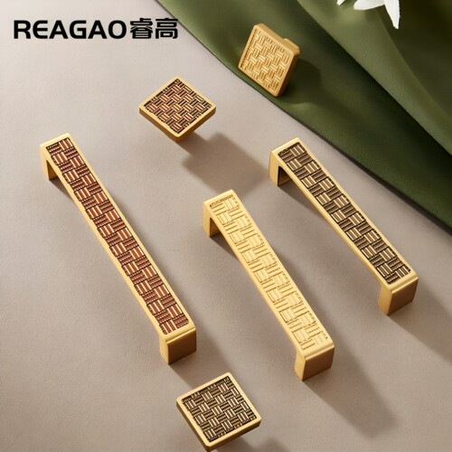 睿高新中式柜门拉手黄铜衣柜把手