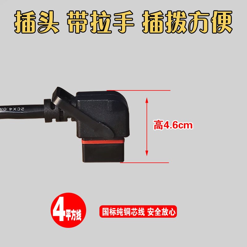 新国标2+4延长线极核AE2电动车锂电池充电器改装S双电国标纯铜定