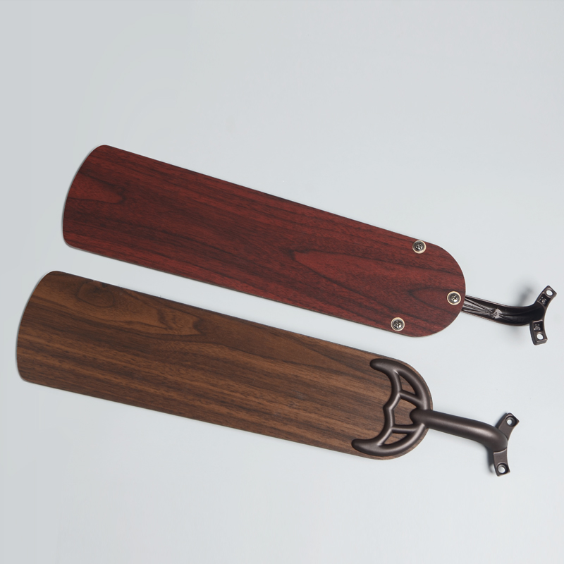 黑色复古吊扇灯欧式仿古木叶电扇灯餐厅风扇灯美式田园带灯吊扇