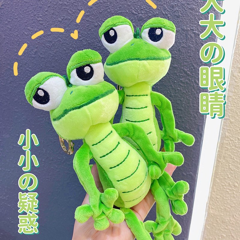 新款卡通小蜥蜴毛绒公仔钥匙扣挂件创意娃娃机礼品包包车钥匙挂饰