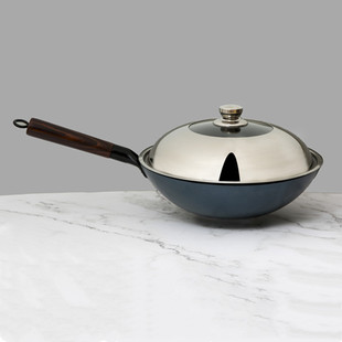 不锈钢炒锅盖子家用通用炒菜锅平底锅盖厚高拱加高30寸32cm34厘米