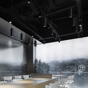 简约现代led长筒圆柱形吊线明装筒灯餐厅吊灯办公室过道吊装射灯