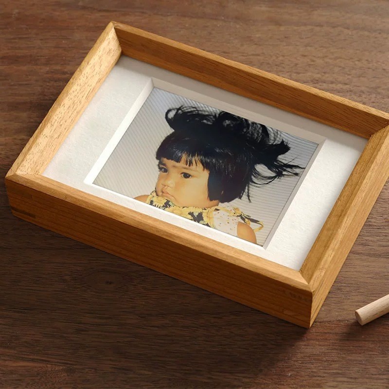 实木8寸登记照六寸摆台木框相框放海马体结婚证收纳打印照片定制