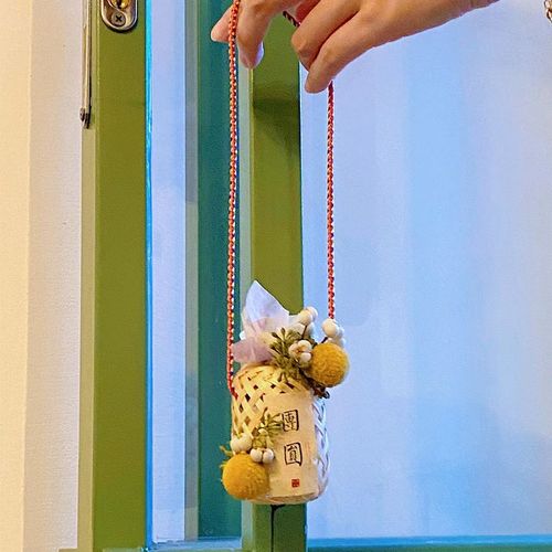 2025新款新春手工竹编灯笼风铃汽车挂饰伴手礼祝福礼盒装饰挂件