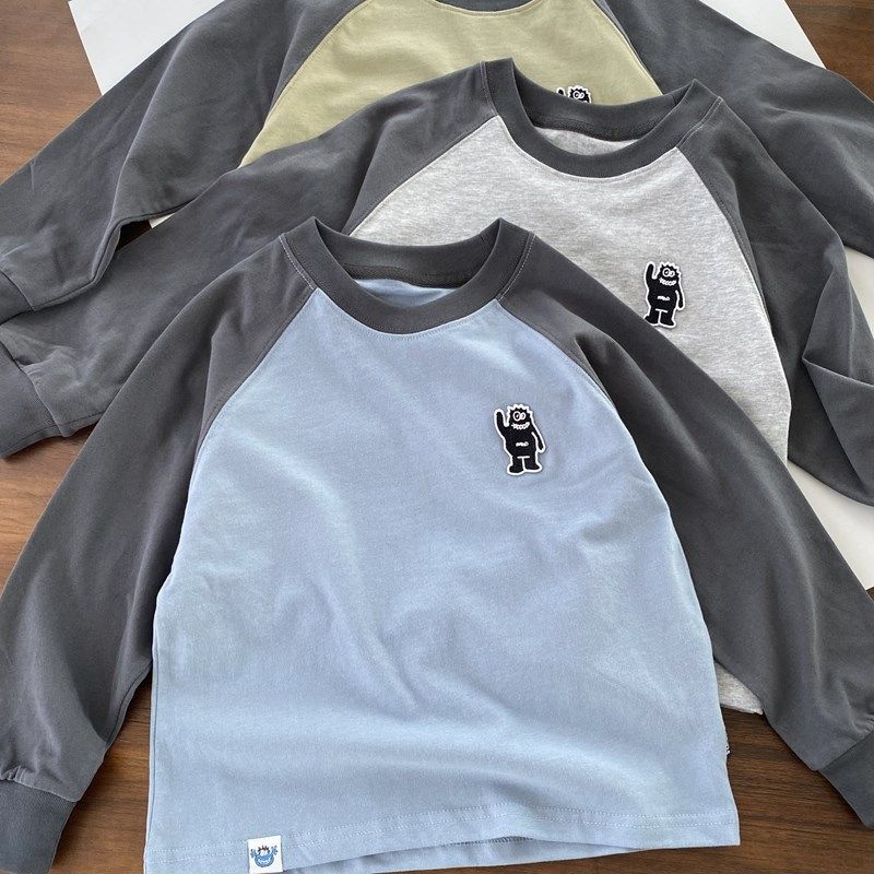 24秋季新品~柔软纯棉料 男童圆领拼接撞色长袖T恤 打底衫,童装/婴儿装/亲子装,T恤,淘宝优惠券,粉丝福利购,淘宝优惠卷