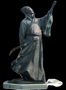 玻璃钢铸铜人物卓明卿雕塑古代名人文人雕像博物馆纪念馆铜像定制