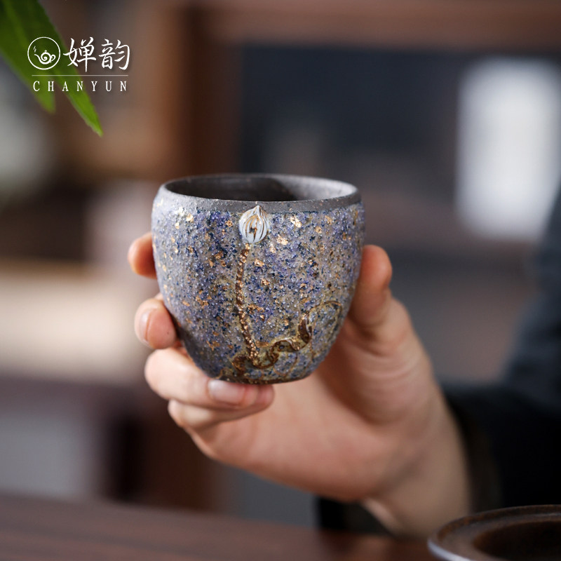 藏器堂 高越岩矿茶具茶杯蓝金莲花杯主人杯品茗杯个人杯喝茶杯子