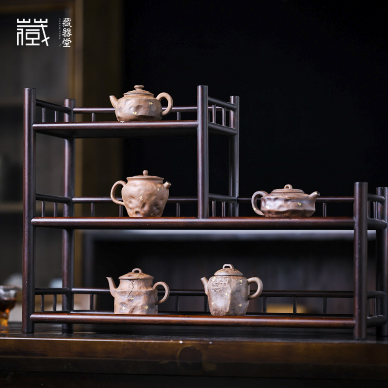 藏器堂灰念茶壶老岩泥点金盈山壶四方壶岩石壶复古家用茶具泡茶壶