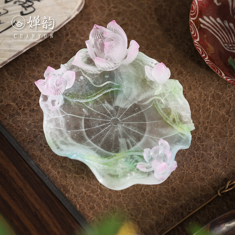 心缘堂十二花神琉璃荷花壶承