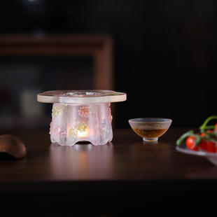 藏器堂心缘堂琉璃十二花神桃花蜡烛温茶炉温茶器煮茶炉茶具配件