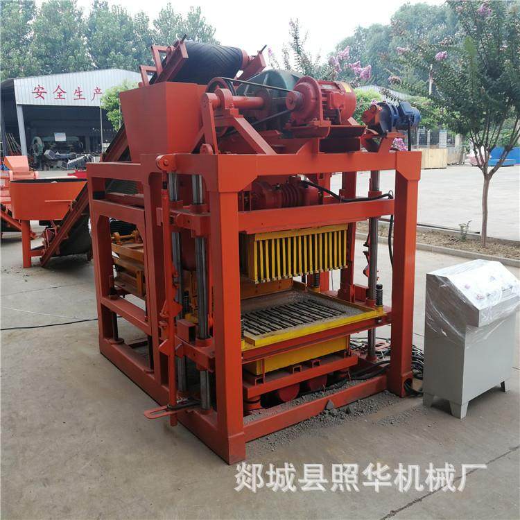 QT4-26C中型半自动水泥砖成型设备混凝土砌块路面砖制砖机