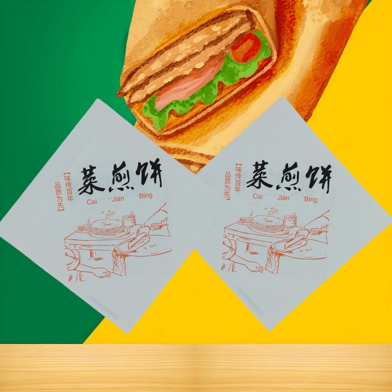 滕州菜煎饼纸袋菜煎饼三角开口打包纸袋滕州菜煎饼淋膜防油纸袋