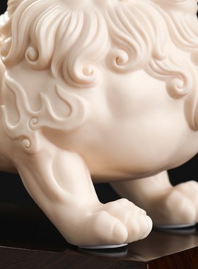 东方泥土《火焰貔貅》新中式陶瓷一对摆件客厅办公室桌面装饰送礼