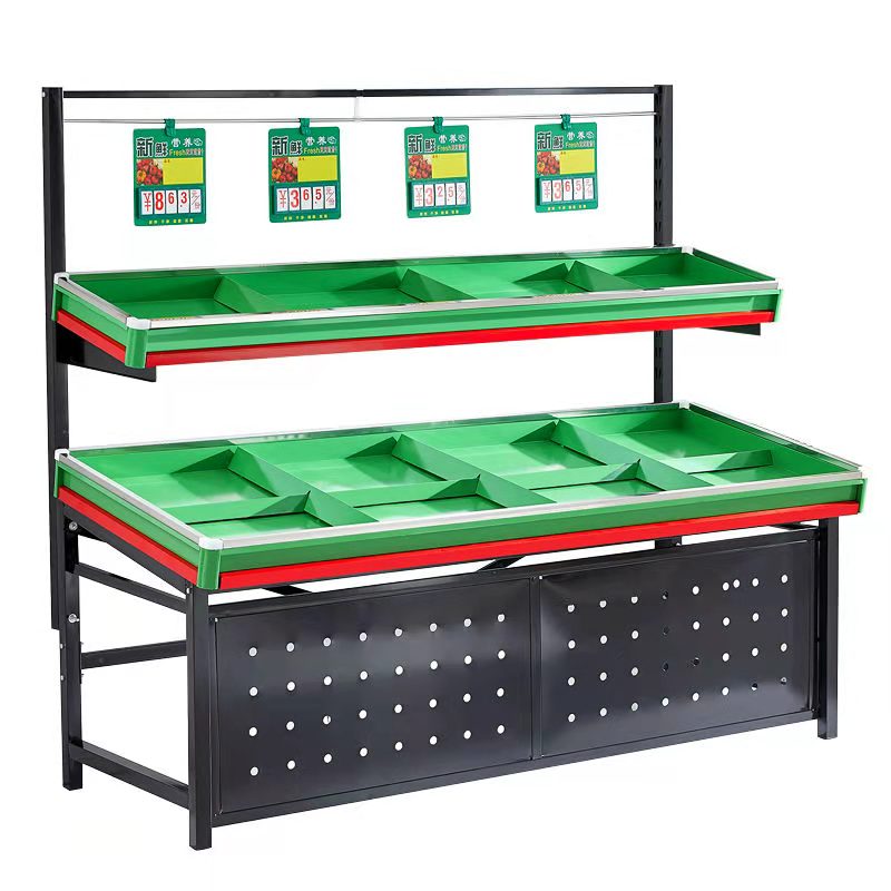 超市蔬菜水果货架加厚蔬菜水果店货架果蔬架双层蔬菜水果展示架子
