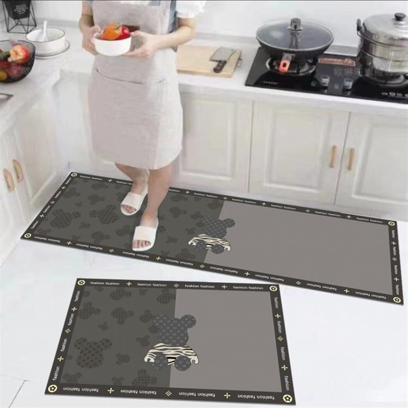 厨房套装地垫吸油防滑垫加厚轻奢家用门口耐脏吸水软硅藻泥脚垫子
