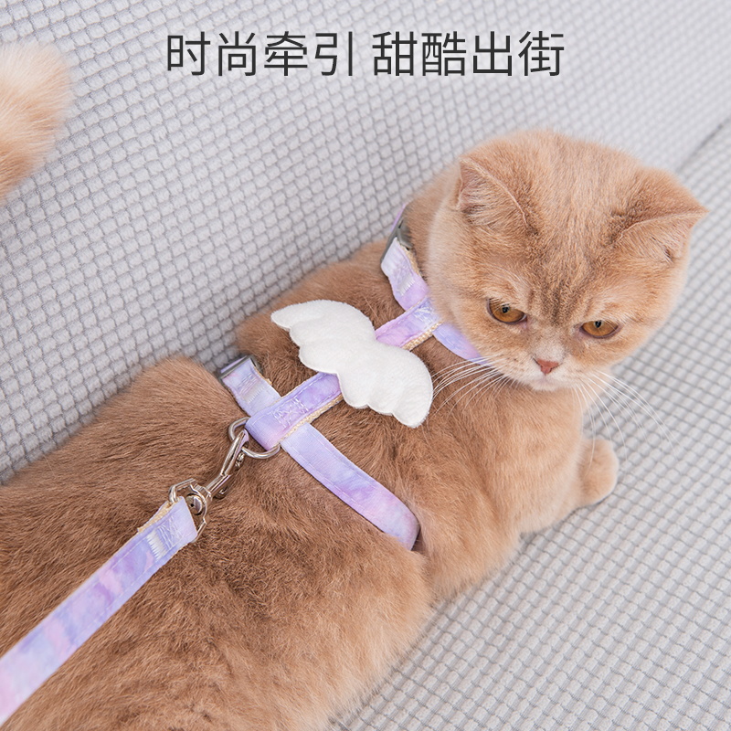 猫咪牵引绳遛猫绳子防挣脱外出专用网红胸背溜猫绳猫链子宠物用品
